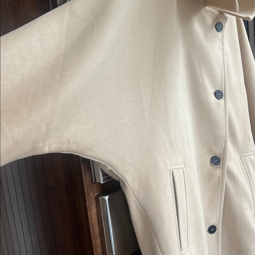 Commense Khaki Solid Pocket Button Coat Jacket Pe… - image 5